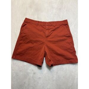ANNE KLEIN JEANS Women's Red Chino Shorts Size 16